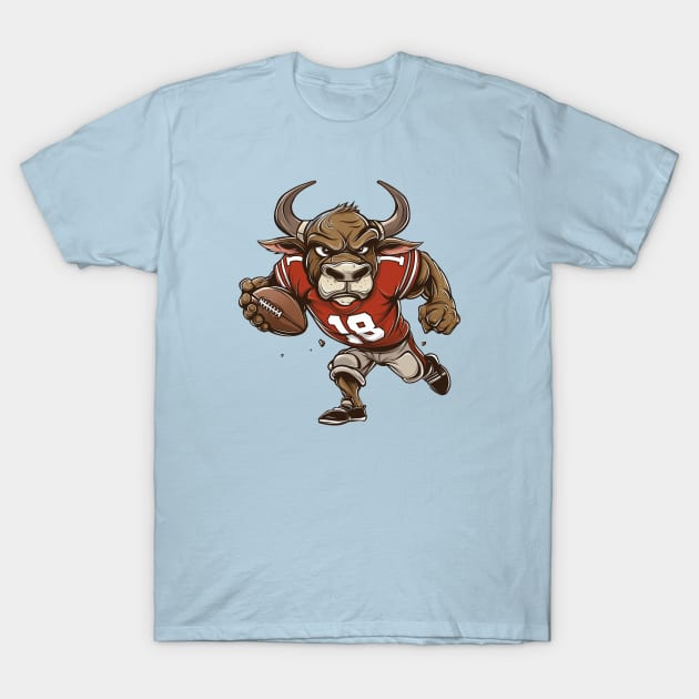 Bulls Touchdown American Football T-Shirt by Wintrly